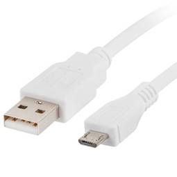 Micro-USB A to USB A USB 2.0 cable 1 meter white by Lanberg CA-USBM-10CC-0010-W