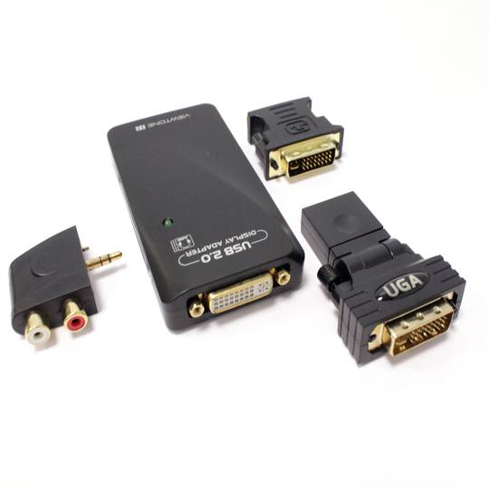 USB 2.0 para VGA DVI HDMI com áudio