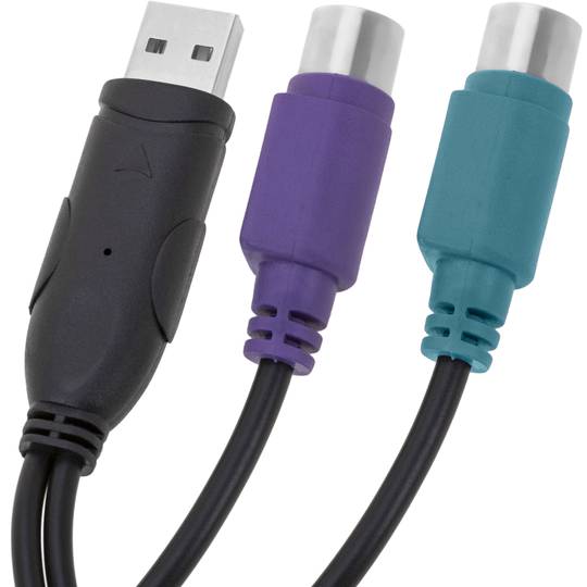 USB to PS2 (1 x USB-A male to 2 x 6-pin MiniDIN female)
