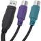 USB to PS2 (1 x USB-A male to 2 x 6-pin MiniDIN female)
