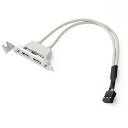 Adaptateur USB carte mère à la broche de 2x5 2xAH support métallique profil bas