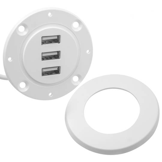 Hub USB 2.0 à 3 ports pour ordinateur de bureau blanc