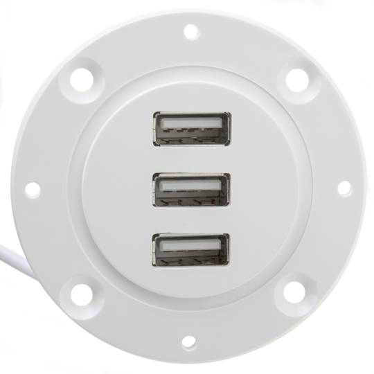 Hub USB 2.0 à 3 ports pour ordinateur de bureau blanc