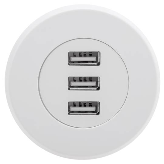 Hub USB 2.0 à 3 ports pour ordinateur de bureau blanc