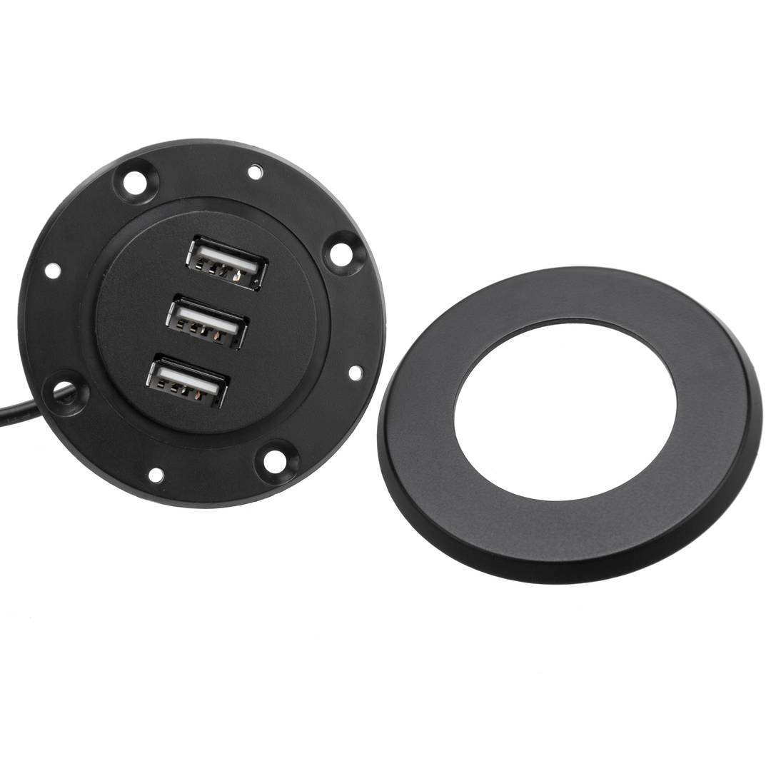 Hub USB 2.0 à 3 ports pour ordinateur de bureau noir
