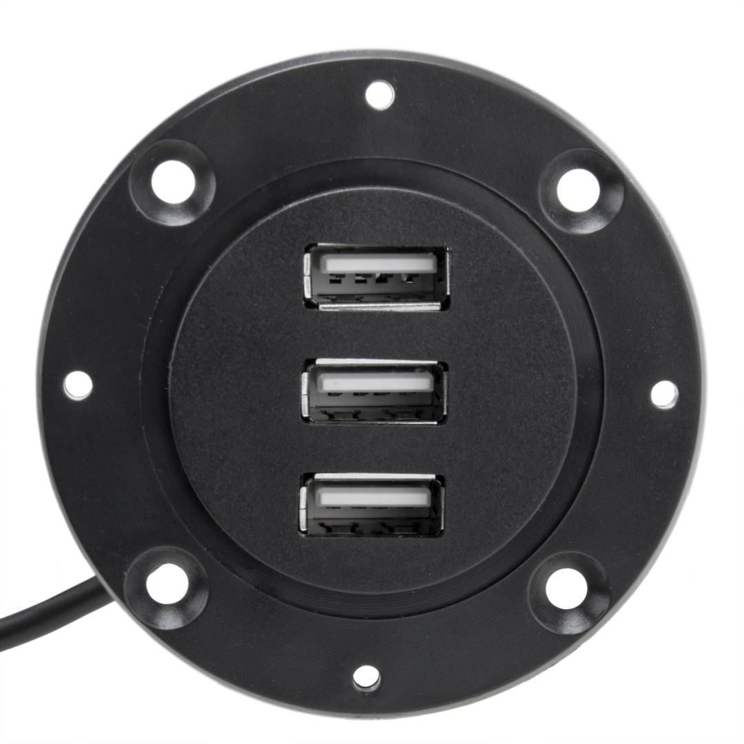 Hub USB 2.0 à 3 ports pour ordinateur de bureau noir