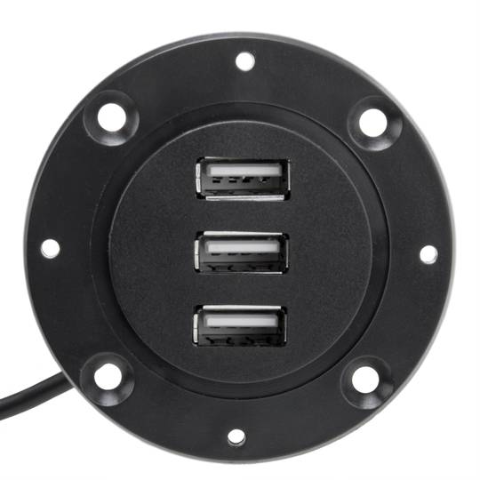 Hub USB 2.0 à 3 ports pour ordinateur de bureau noir