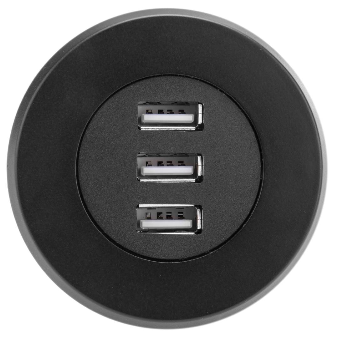 Hub USB 2.0 à 3 ports pour ordinateur de bureau noir