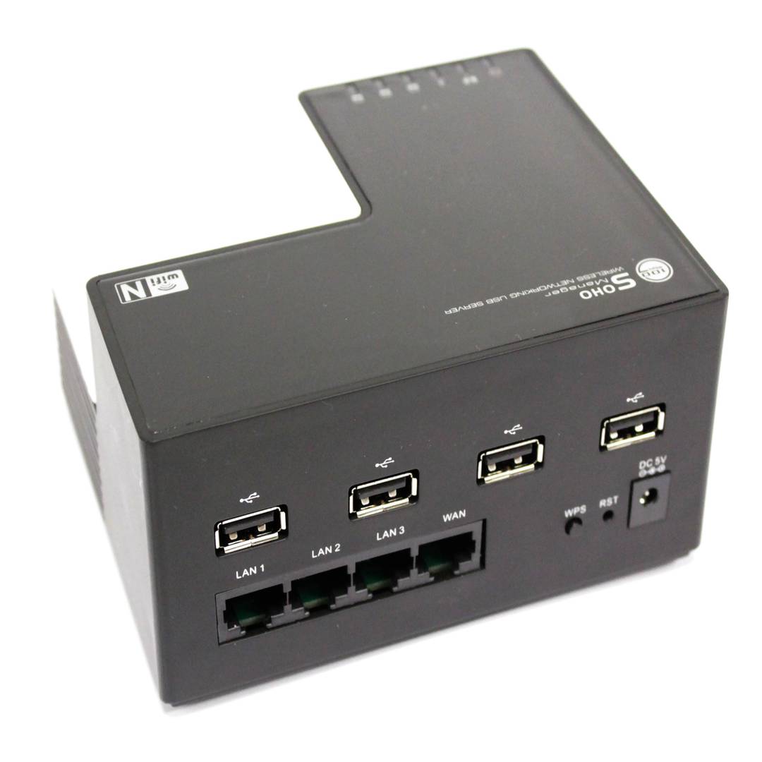 WIFI Router e 4 portas USB servidor IEEE 802.11 b/g/n