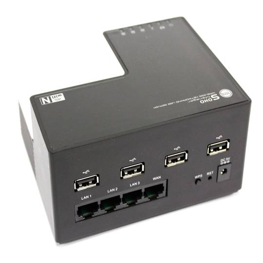 WIFI Router e 4 portas USB servidor IEEE 802.11 b/g/n
