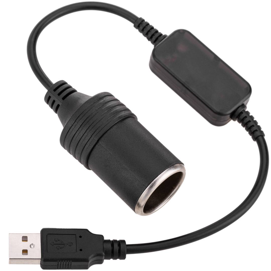 Inverter converter from USB 5v to 12v car cigarette lighter - Cablematic
