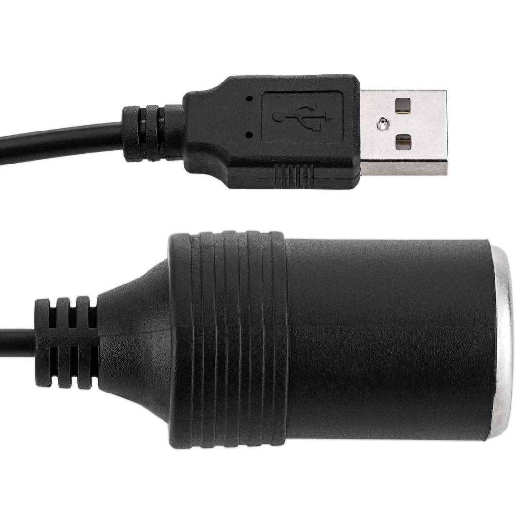 Convertisseur inverseur d'allume-cigare de voiture USB 5v à 12v - Cablematic