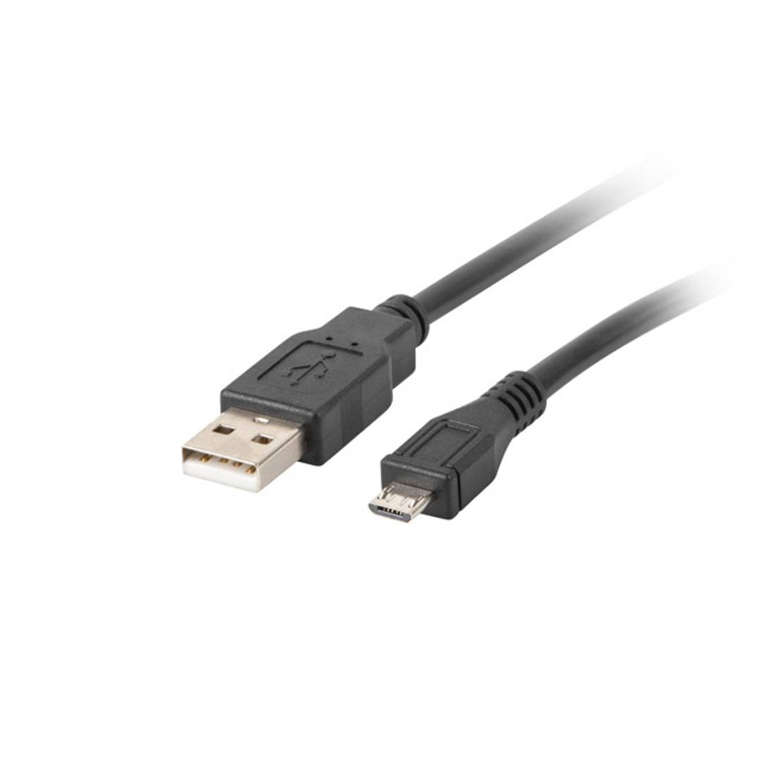 Lanberg Micro-USB B naar USB A 2.0 kabel 0,3 meter zwart CA-USBM-10CC-0003-BK