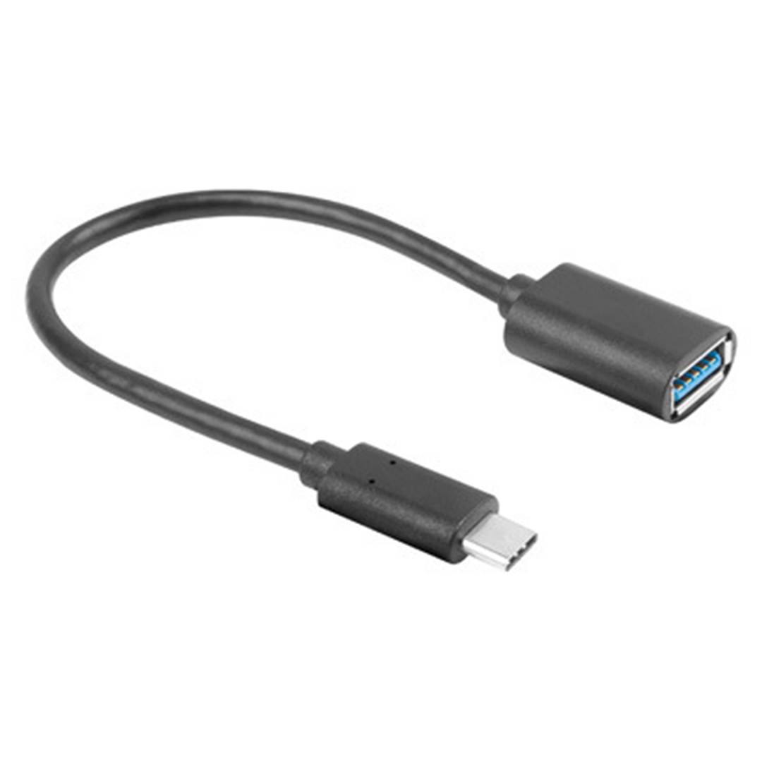 Adaptador USB Lanberg USB-C macho 3.1 para USB-A fêmea OTG preto 15 cm