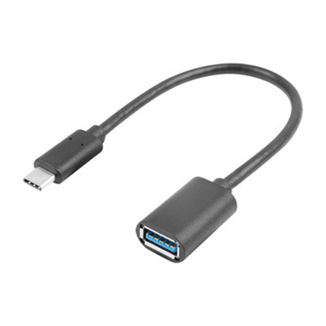 Adaptador USB Lanberg USB-C macho 3.1 para USB-A fêmea OTG preto 15 cm