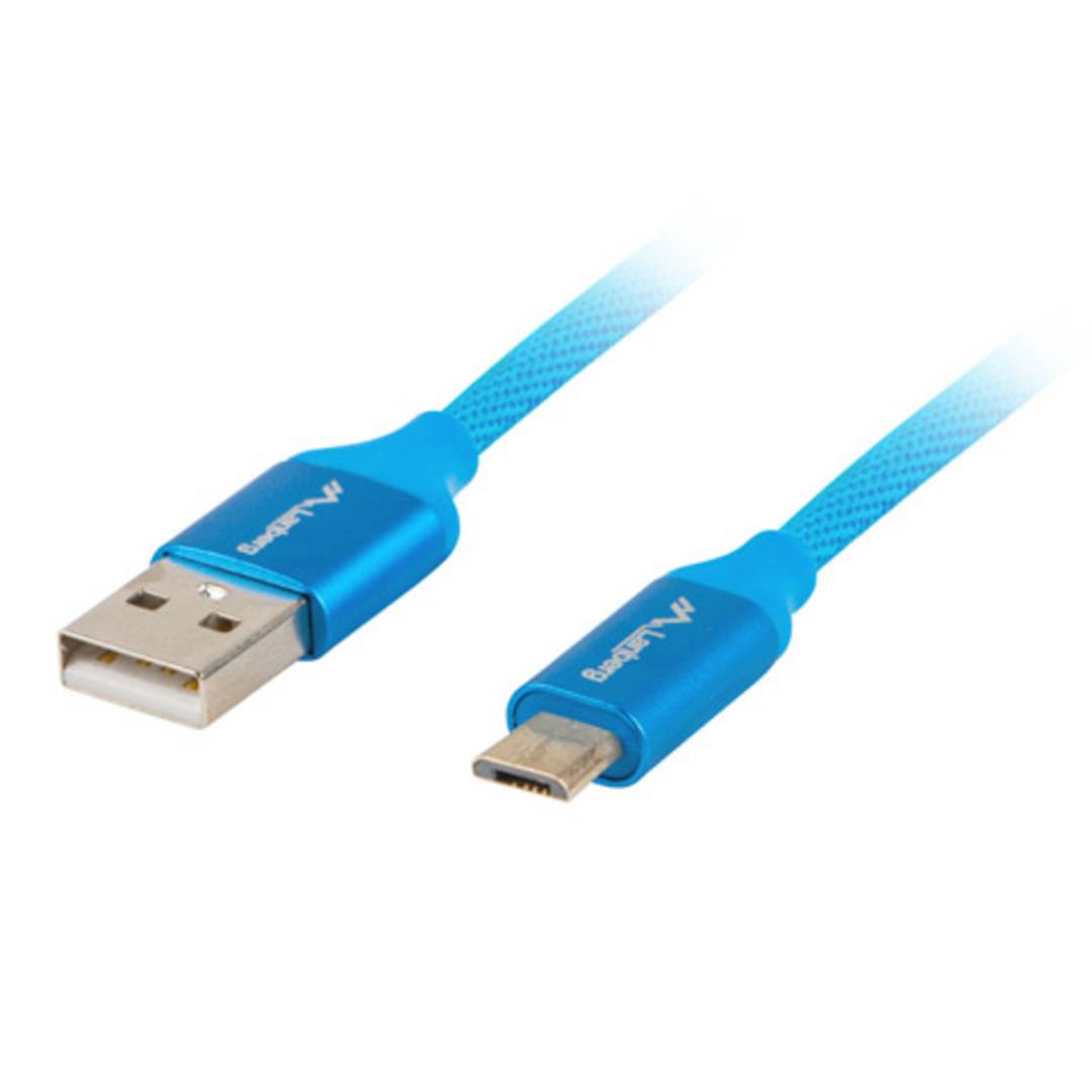 Lanberg Micro-USB B para USB A 2.0 cabo 3 metros azul CA-USBM-20CU-0030-BL