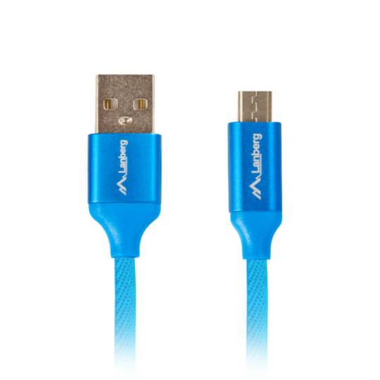 Lanberg Micro-USB B para USB A 2.0 cabo 3 metros azul CA-USBM-20CU-0030-BL