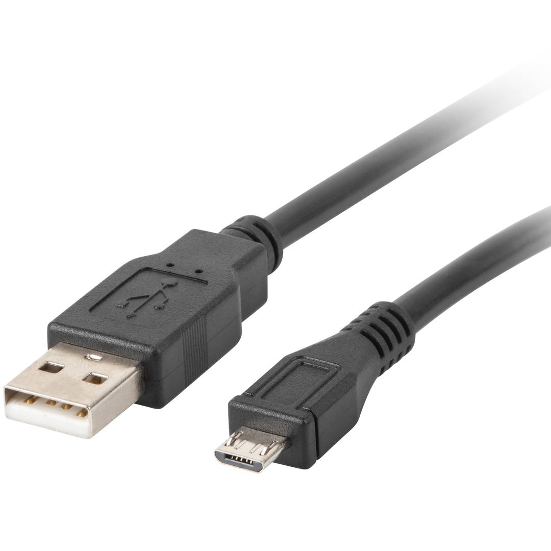 Kabel Lanberg Micro-USB B na USB A 1 metr czarny CA-USBM-10CC-0010-BK