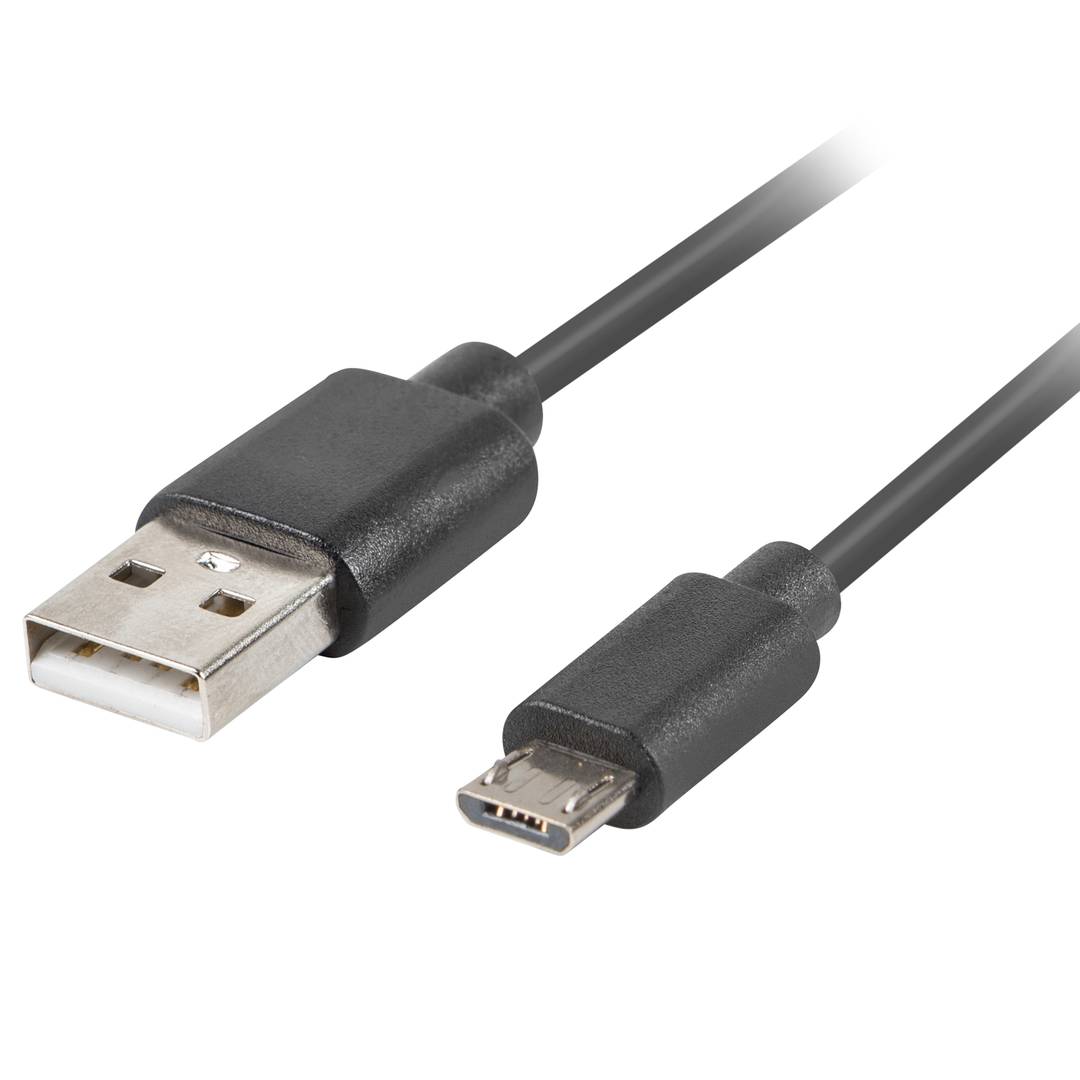 Cabo Lanberg microUSB macho para USB-A macho 2.0 3 m preto CA-USBM-20CU-0030-BK