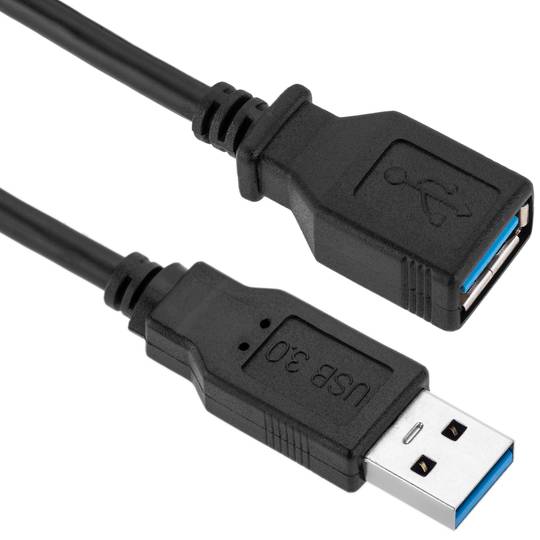 Cavo di prolunga USB 2.0 con interruttore, 1 m, nero