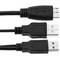 SuperSpeed USB 3.0 dubbele voedingskabel (2 AM / MicroUSB-M) 130 cm