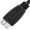 SuperSpeed USB 3.0 dubbele voedingskabel (2 AM / MicroUSB-M) 130 cm