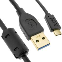 USB-C 3.1 Stecker auf USB-A 3.1 Stecker 3 m Kabel mit Ferriten und Goldanschlüssen