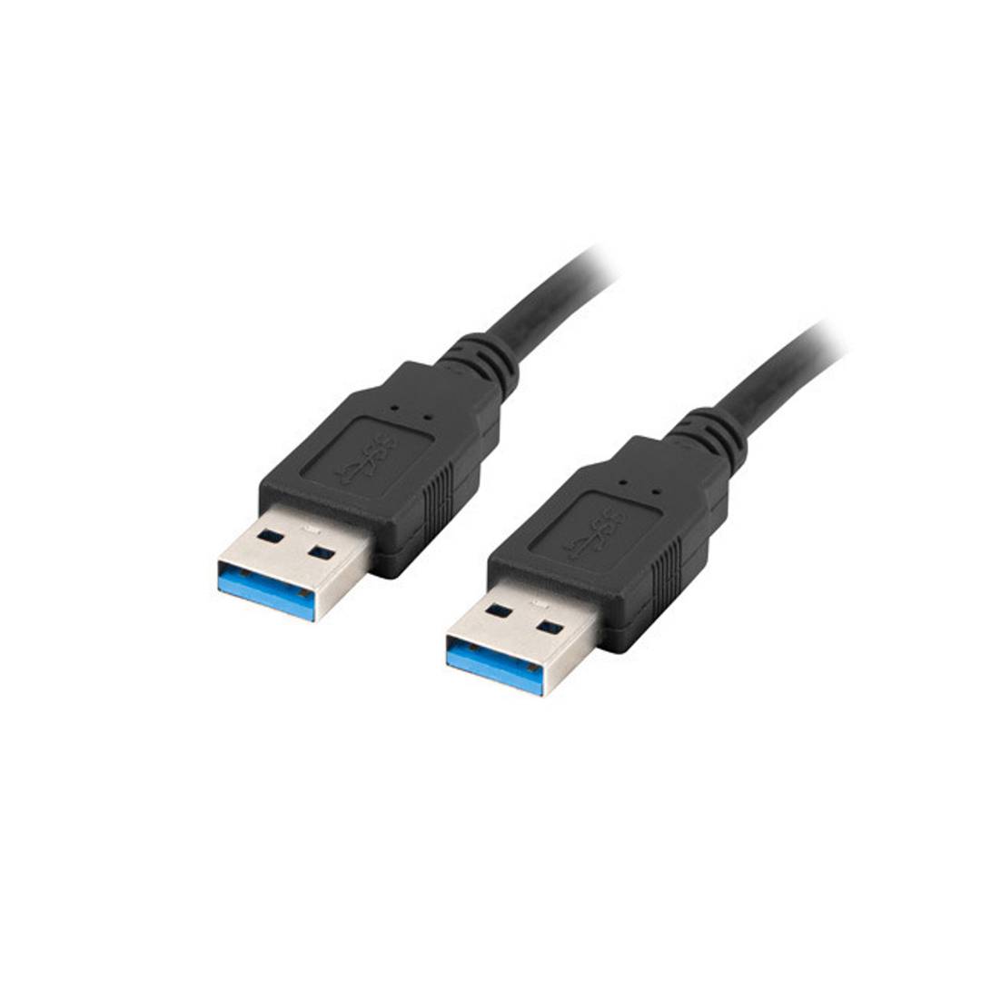 Cable USB A a USB A de 0,5 m de Lanberg compatible amb USB 3.2 Gen 1 (3.1 Gen 1) color negre CA-USBA-30CU-0005-BK
