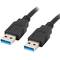 Lanberg USB A to USB A cable 1 meter compatible with USB 3.2 Gen 1 (3.1 Gen 1) black color CA-USBA-30CU-0010-BK