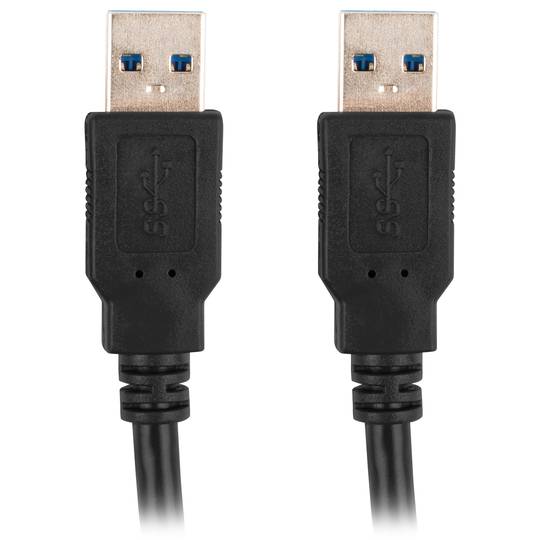 Lanberg USB A naar USB A kabel 1,8 m Compatibel met USB 3.2 Gen 1 (3.1 Gen 1) Zwart CA-USBA-30CU-0018-BK