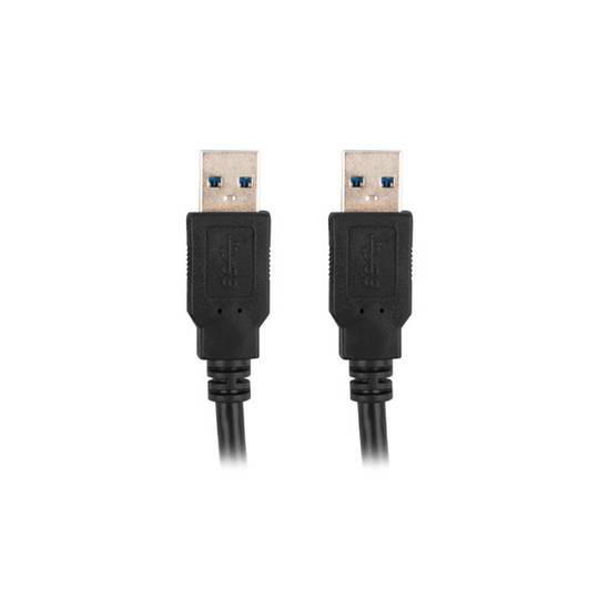Lanberg USB A naar USB A kabel 1,8 m Compatibel met USB 3.2 Gen 1 (3.1 Gen 1) Zwart CA-USBA-30CU-0018-BK