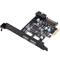 Scheda PCIe SuperSpeed USB 3.0 con 2 porte esterne e 1 interna a 19 pin