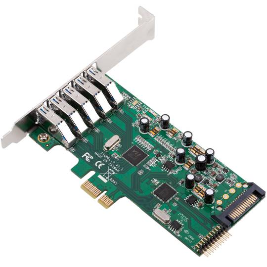 Karta PCI-Express na SuperSpeed USB 3.0 z 5 zewnętrznymi portami o niskim profilu