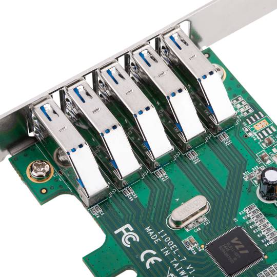 Karta PCI-Express na SuperSpeed USB 3.0 z 5 zewnętrznymi portami o niskim profilu