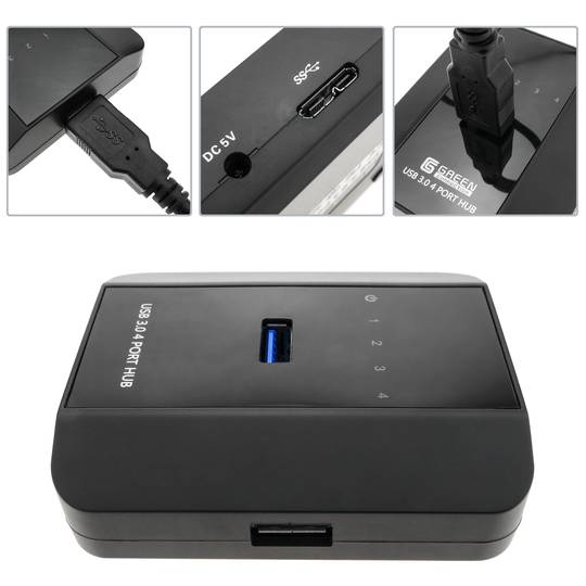 4-poorts SuperSpeed USB 3.0 hub A vrouwelijk