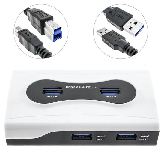 Concentrateur hub SuperSpeed USB 3.0 de 7 AH avec alimentation