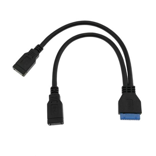 Cabo adaptador 2 x USB 3.0 fêmea para HS20 fêmea