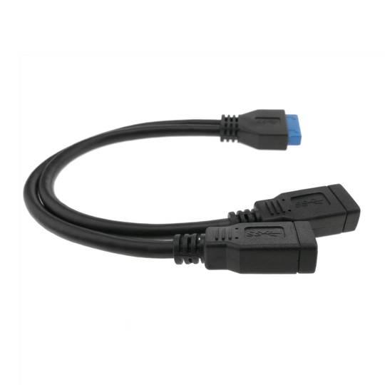 Cabo adaptador 2 x USB 3.0 fêmea para HS20 fêmea