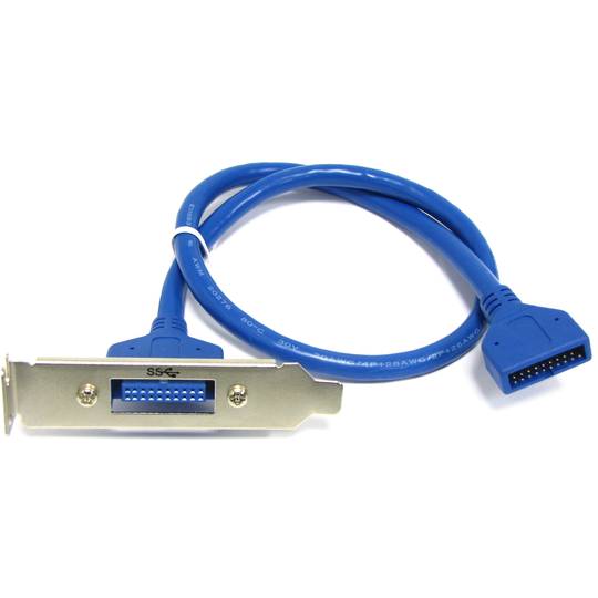 Plate HS20 USB 3.0 female to male BH20 (Low Profile)