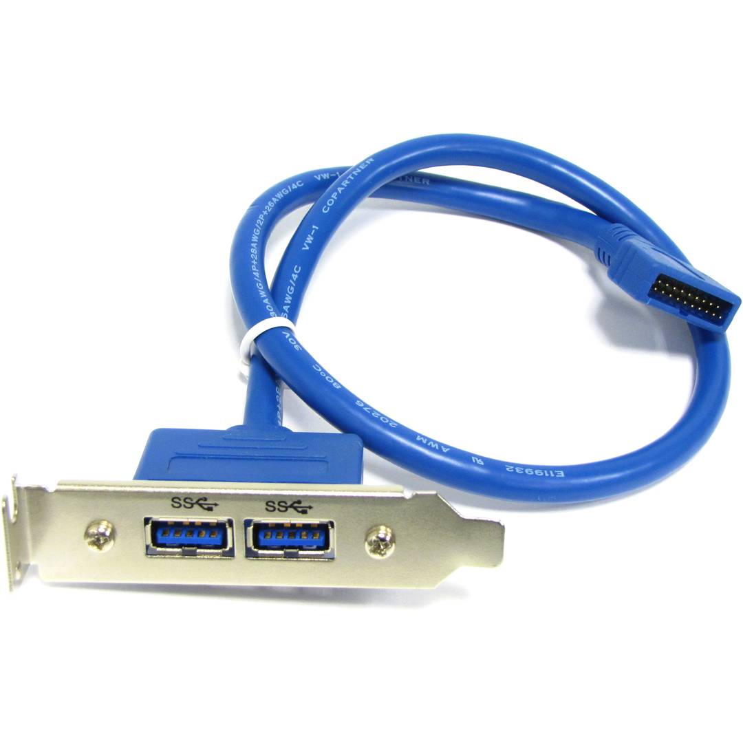 Placa 2 x USB 3.0 USB A fêmea para macho BH20 (baixo perfil)