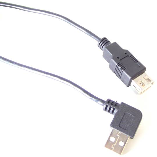 Cable USB 2.0 (AM acodado/AH) 1.8m