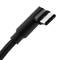Cable USB A 2.0 acodado a USB C acodado 2 m trenzado