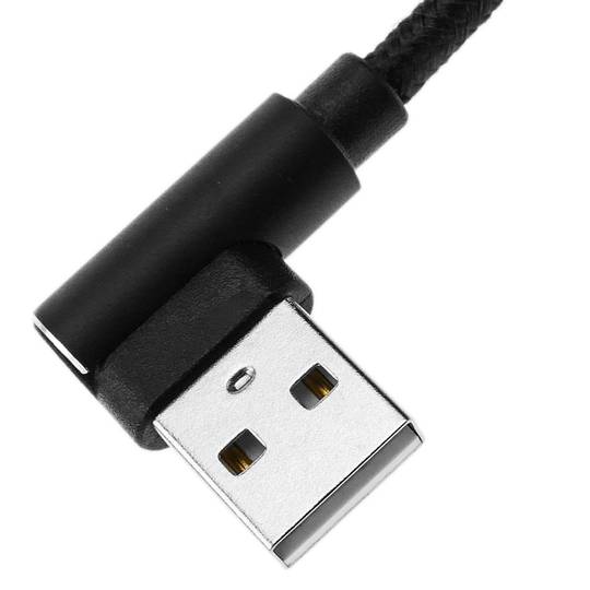 Cable USB A 2.0 acodado a USB C acodado 2 m trenzado