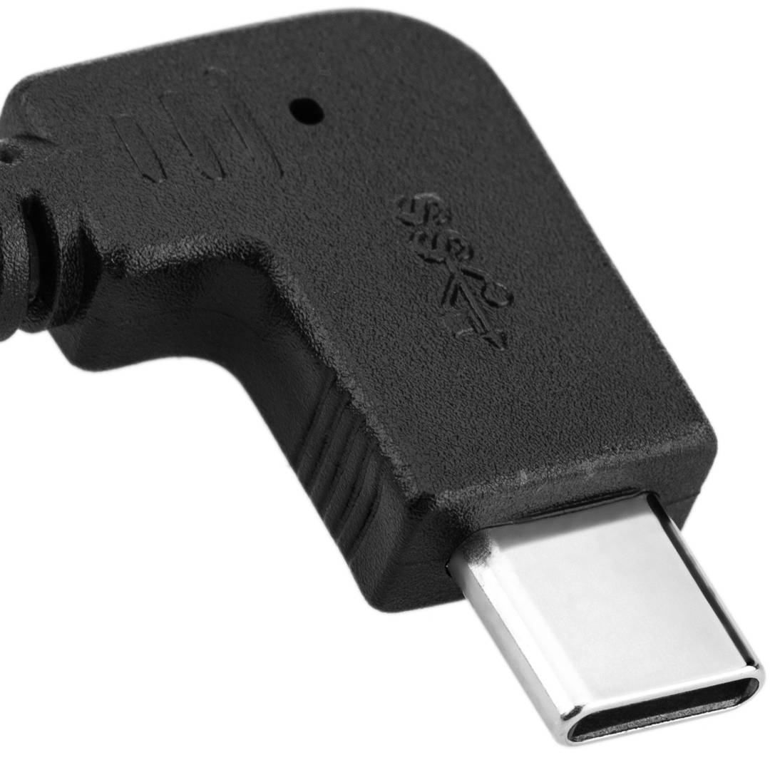 Cavo USB-C 3.1 maschio angolato a USB-A 3.1 maschio angolato 1 m colore nero
