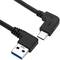 Cable USB-C 3.1 male angled to USB-A 3.1 male angled 2 m black color