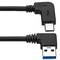 Cable USB-C 3.1 male angled to USB-A 3.1 male angled 2 m black color