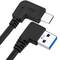 Cable USB-C 3.1 male angled to USB-A 3.1 male angled 2 m black color
