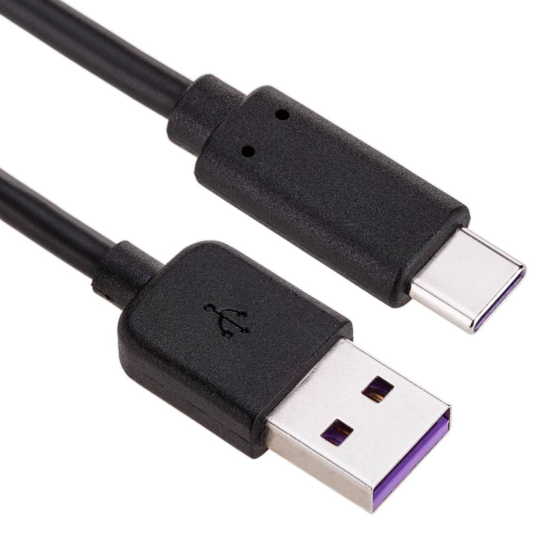 Cable de carga USB tipo C carga rápida de 2,4amp, color negro , 1