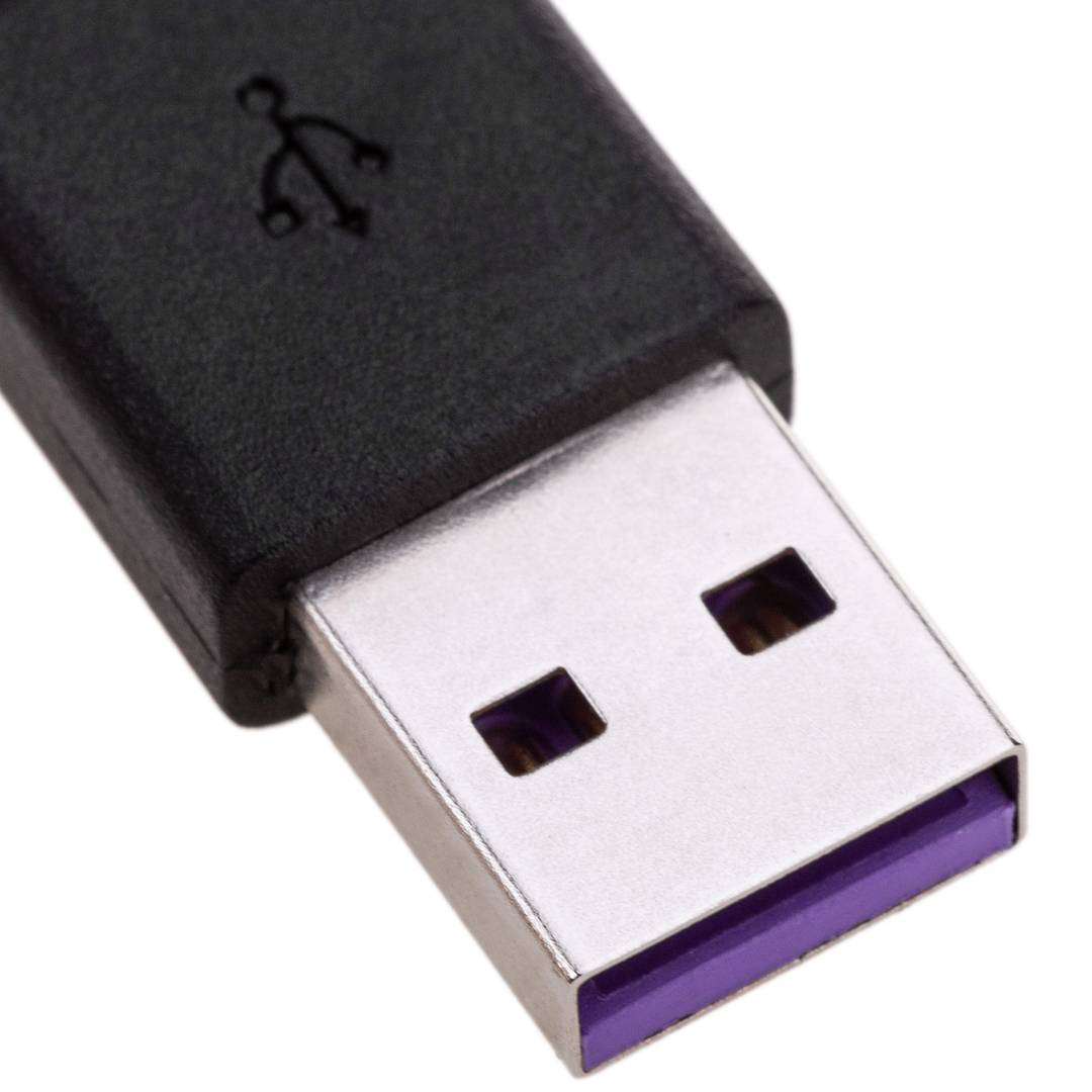 Snellaadkabel USB-C mannelijk naar USB-A mannelijk 5V 4A 9V 3A 1,8m