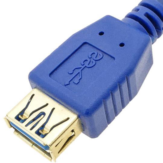 Cabo extensão USB 3.0 de 3 m Tipo-A macho para fêmea azul